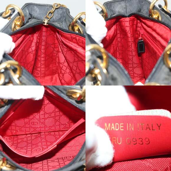 DIOR Canage Hand Bag Nylon Black Gold - Picture 12 of 12